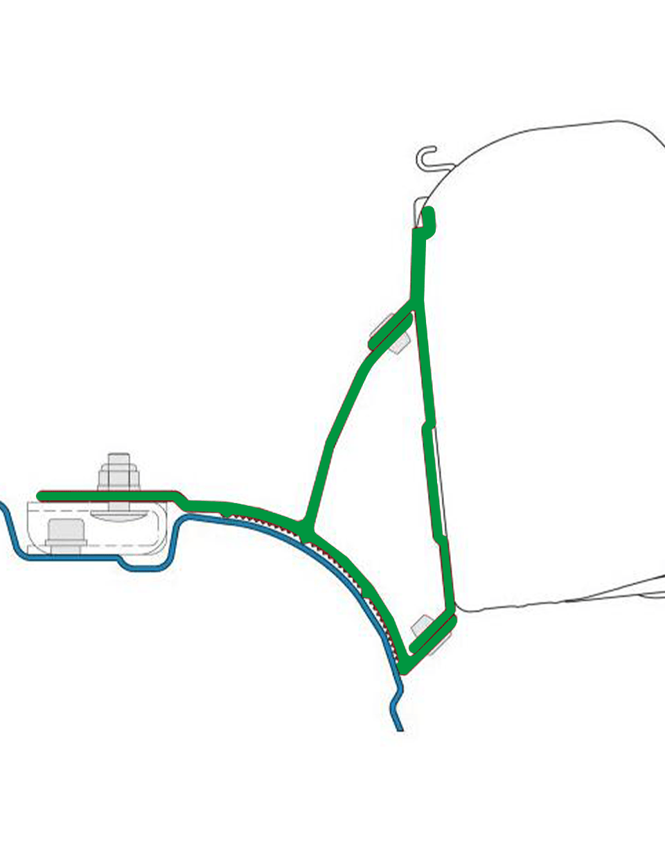 Skizze zeigt VW Bus Markisenadapter für Orginaldachginaldach.png